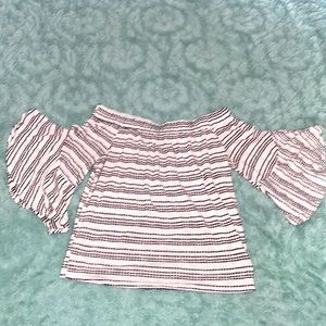 Cha Cha Venti black/white striped strapless top